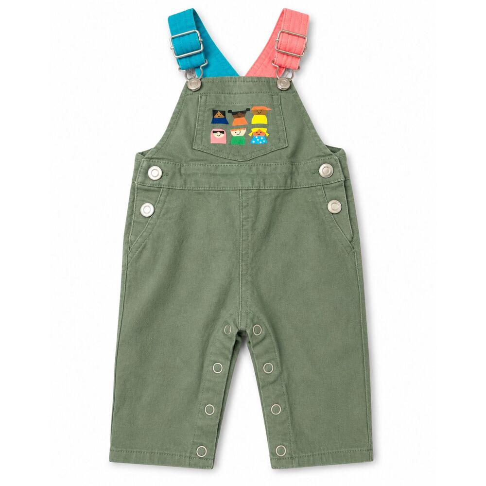 Christian Robinson x Target Baby Overalls 0-3M Green Colorful Straps Snap Romper
